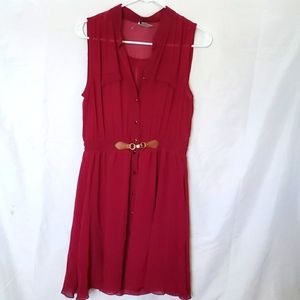 YOUNG NI flowy maroon dress M